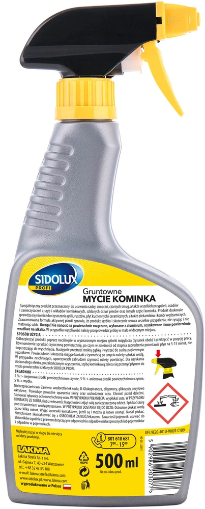 SIDOLUX PROFI židinio stiklo valiklis, 500 ml. 12 vnt. dėžėje.
