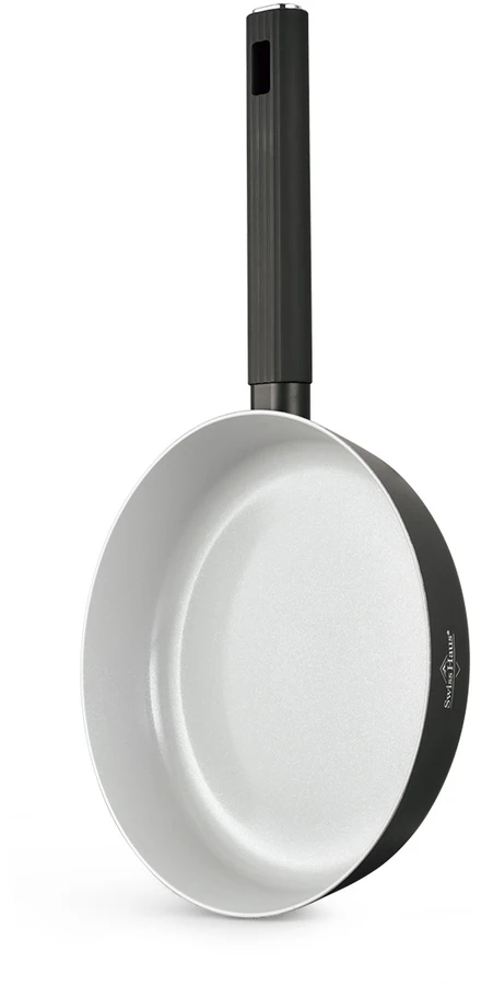 Swiss Haus SH-SCFP20B 20 cm Pressed Aliuminio Frying Pan with Ceramic Coating, Juodas