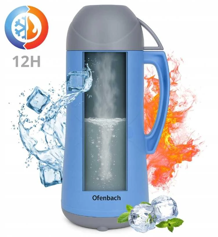 Termosas su stikliniu įdėklu 1.8L, 101322, Ofenbach