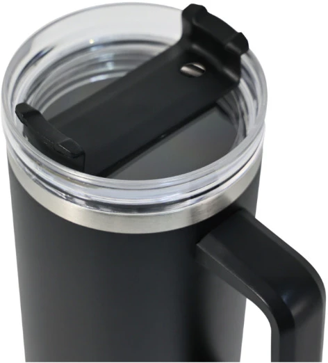 Termospuodelis su šiaudeliu, juodas, 1100 ml, nerūdijančio plieno, Klausberg, KB 7942. 1100 ml talpa