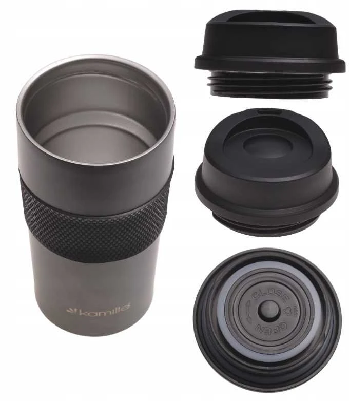 Termosinis puodelis 480 ml (tamsiai pilkas), 2150A, KAMILLE