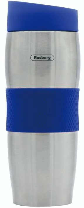 Termosinis puodelis Rosberg R52011C, 0,380 l, dvigubomis sienelėmis, nerūdijančio plieno, mėlynas