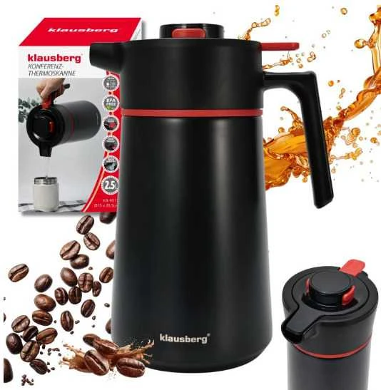 Konferencinis termosas 2,5 l, 304 plienas, be BPA, Klausberg, kb-9013
