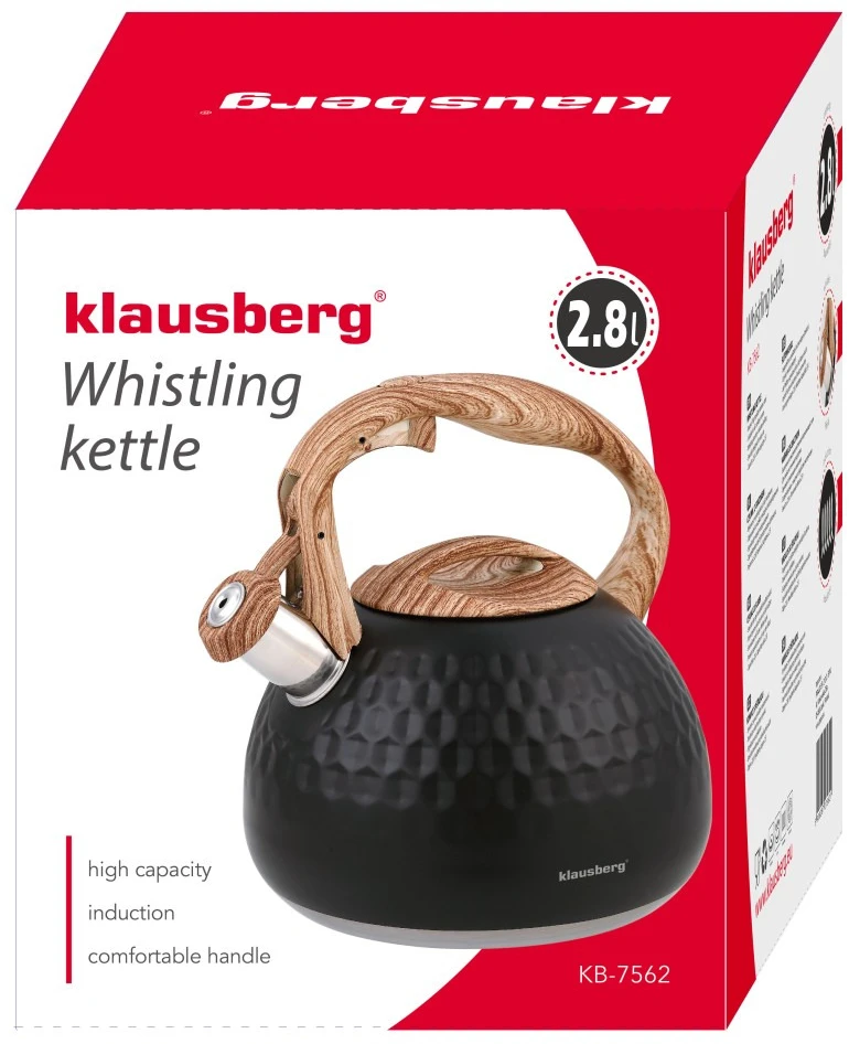 Tradicinis 2.8 l arbatinukas, juodas, Klausberg, KB 7562