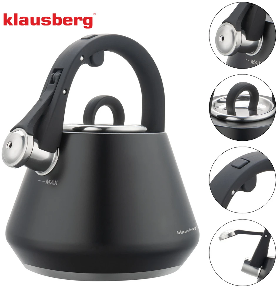 Tradicinis virdulys 2,5 l, juodas, Klausberg, KB 7948
