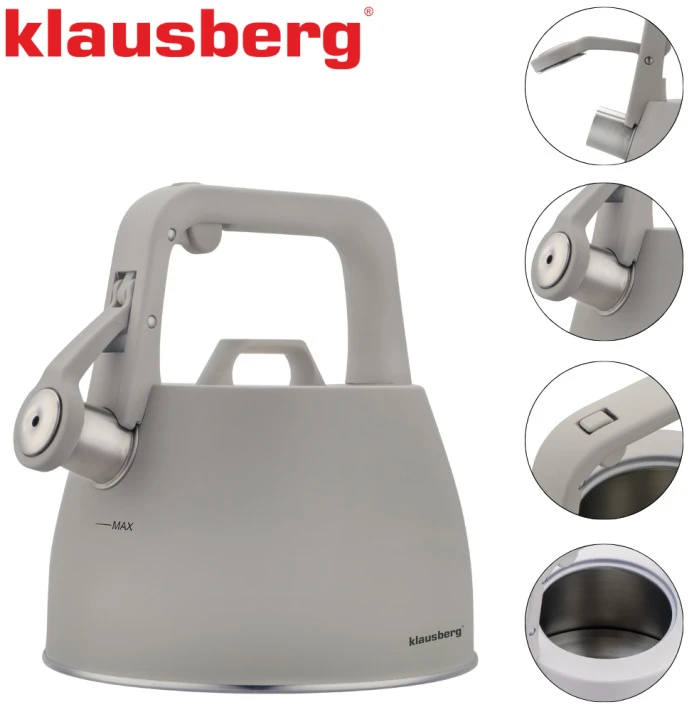Tradicinis virdulys 2,5 l, pilkos spalvos, Klausberg, KB 7916