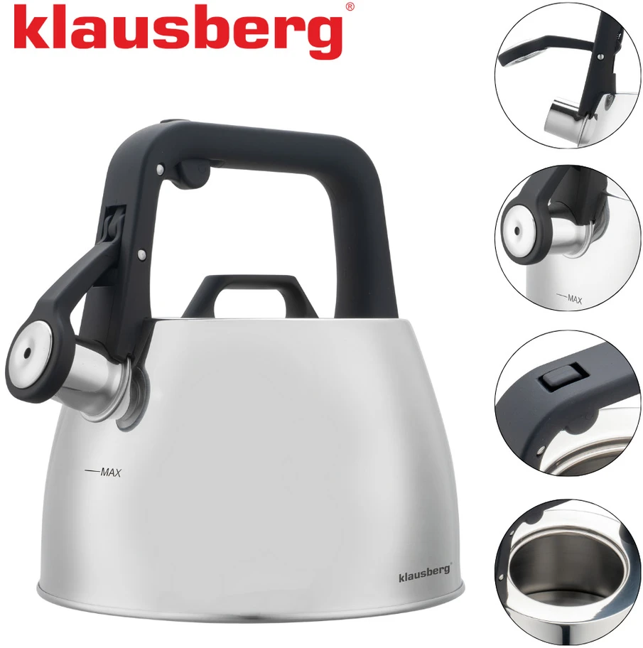Tradicinis virdulys 2,5 l, sidabrinės spalvos, Klausberg, KB 7914