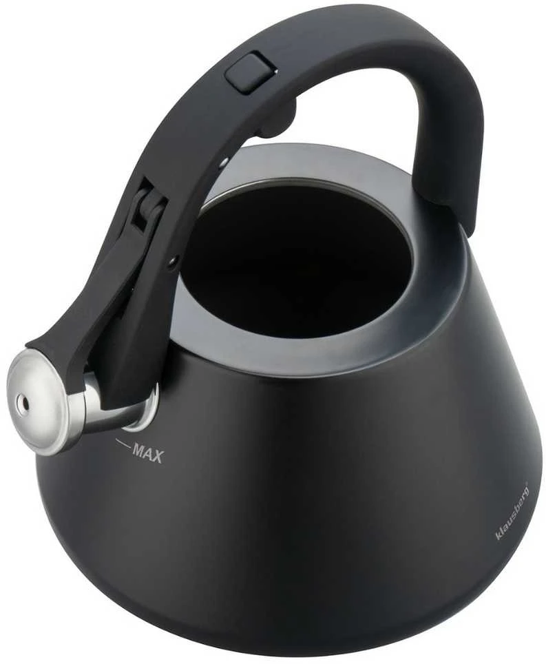 Virdulys, Plieninis virdulys su švilpuku, 2,5 l, matinės juodos spalvos, Klausberg kb-7948