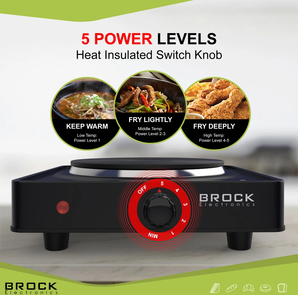 Vieno žiedo elektrinė kaitlentė BROCK EP 100 BK, 1500W