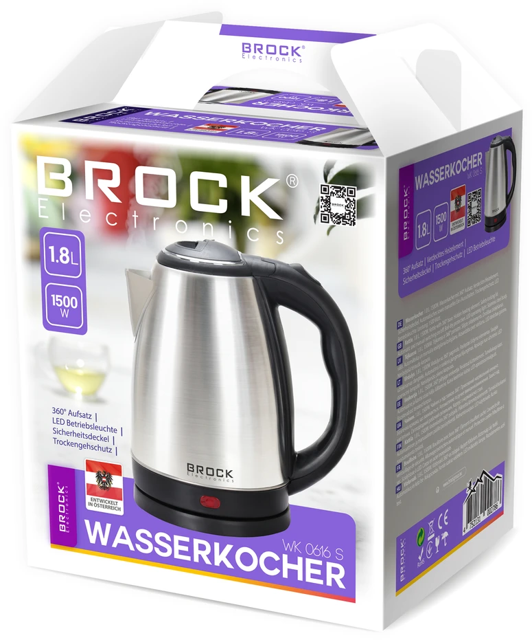 Brock elektrinis virdulys 1,8l 1500W