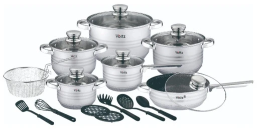 Virtuvės indų rinkinys, 20 dalių, 2,1 l (2 vnt.) / 2,9 l / 3,9 l / 6,5 l, 5V1210R20B, Oliver Voltz