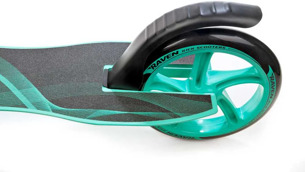 Aliuminis paspirtukas RAVEN ANABEL MINT su dideliais 20 cm. ratais Handbrake