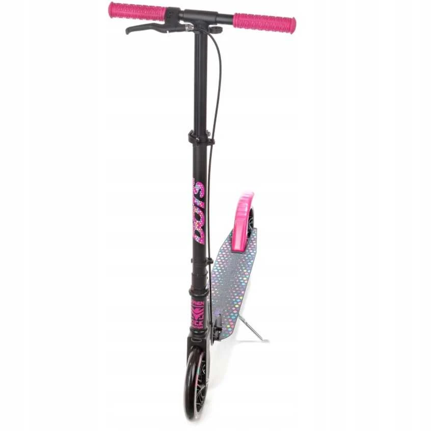 Aliuminis paspirtukas RAVEN DOTS Juodas su dideliais 20 cm. ratais Handbrake