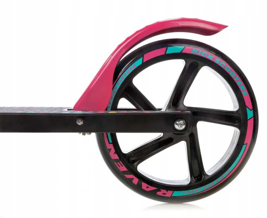 Aliuminis paspirtukas RAVEN DOTS Juodas su dideliais 20 cm. ratais Handbrake