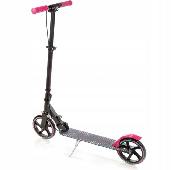 Aliuminis paspirtukas RAVEN DOTS Juodas su dideliais 20 cm. ratais Handbrake