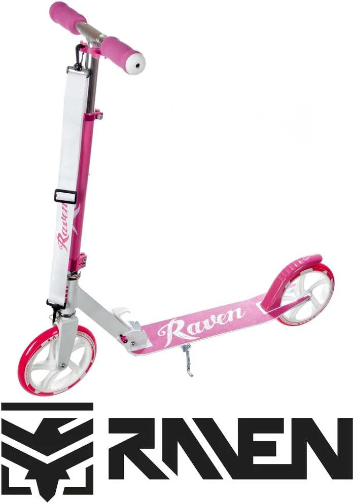 Aliuminis paspirtukas RAVEN LAURA su dideliais 20 cm. ratais
