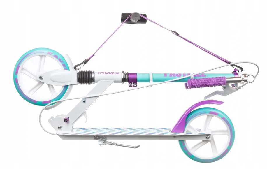 Aliuminis paspirtukas RAVEN PASTELLE PRO su dideliais 20 cm. ratais Handbrake and front suspension