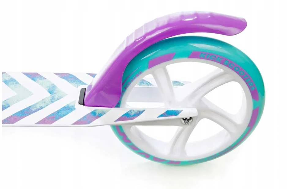 Aliuminis paspirtukas RAVEN PASTELLE PRO su dideliais 20 cm. ratais Handbrake and front suspension