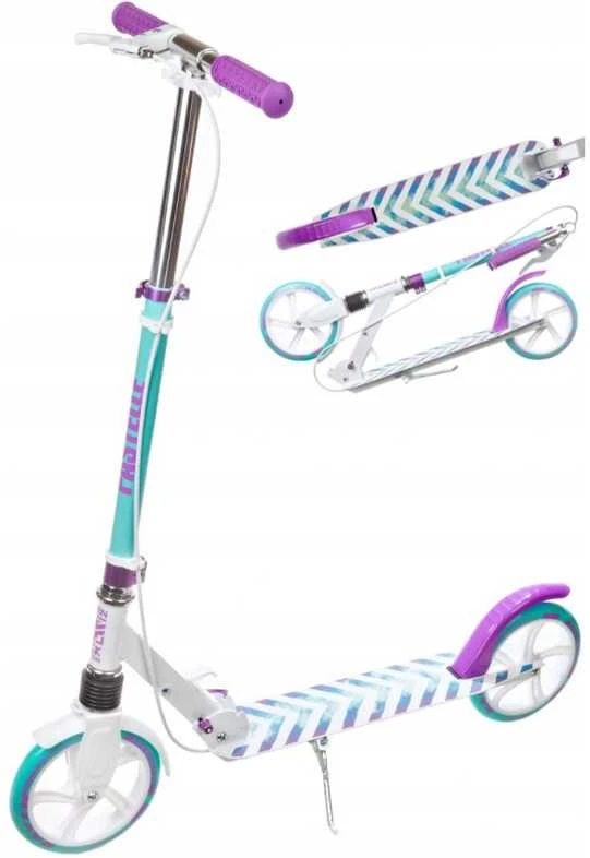 Aliuminis paspirtukas RAVEN PASTELLE PRO su dideliais 20 cm. ratais Handbrake and front suspension