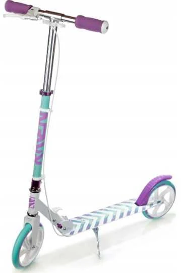 Aliuminis paspirtukas RAVEN PASTELLE su dideliais 20 cm. ratais Handbrake