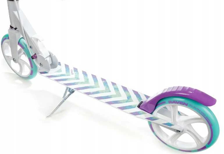Aliuminis paspirtukas RAVEN PASTELLE su dideliais 20 cm. ratais Handbrake