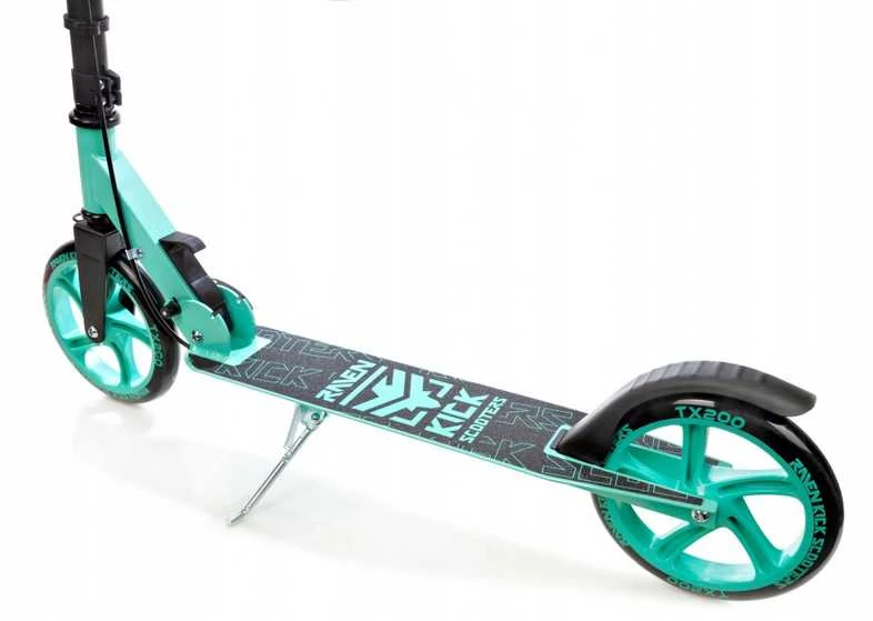 Aliuminis paspirtukas RAVEN STRAIGHT MINT su dideliais 20 cm. ratais Handbrake