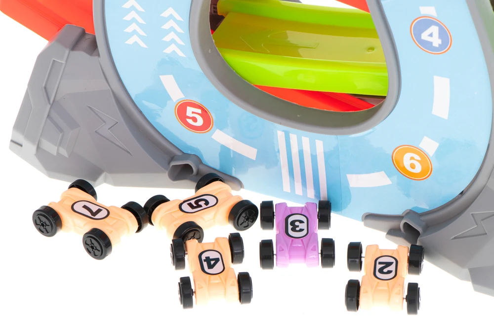 Huabiao Toys Krentančių mašinėlių rinkinys 5 aukštai, 8 mašinėlės