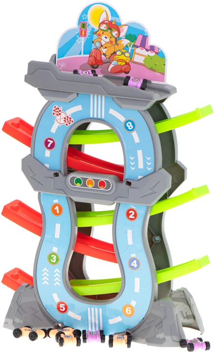 Huabiao Toys Krentančių mašinėlių rinkinys 5 aukštai, 8 mašinėlės