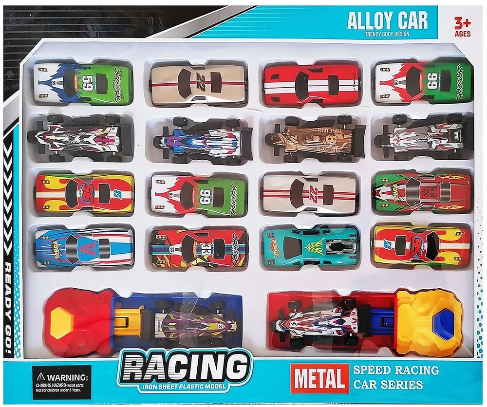 Automobilių rinkinys 18 vnt. + du paleidimo įrenginiai
