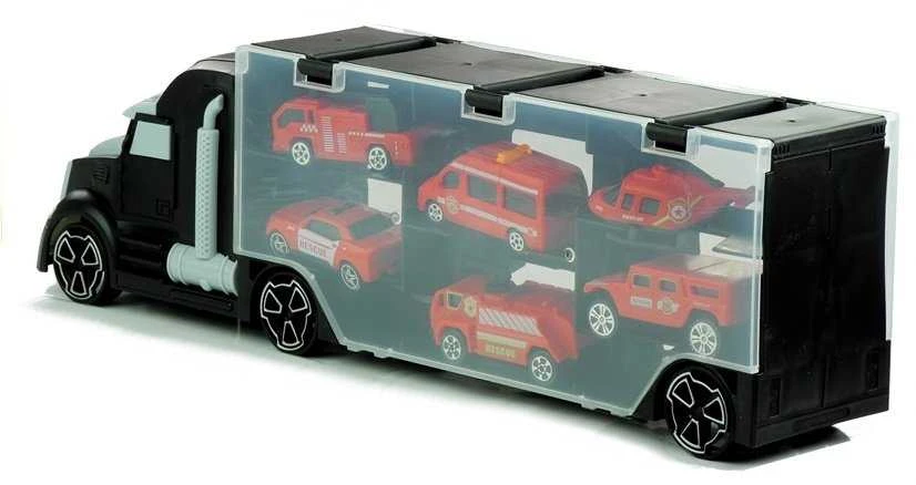 Lean Toys Autovežis „Gaisrinės transporteris“ su priedais