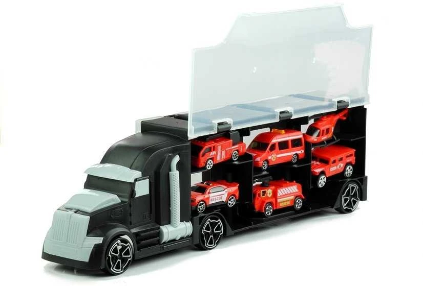 Lean Toys Autovežis „Gaisrinės transporteris“ su priedais