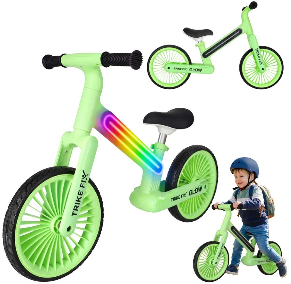 Balansinis dviratis Trike Fix Glow LED rėmas, neoninė žalia