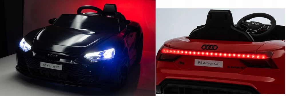 Lean Cars Vienvietis akumuliatorinis automobilis Audi E- Tron GT, baltas