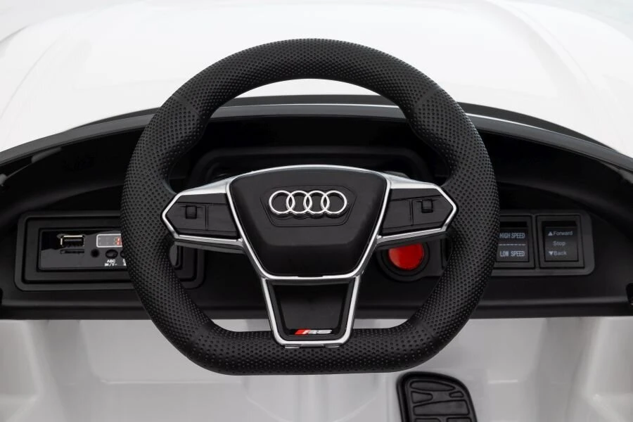 Lean Cars Vienvietis akumuliatorinis automobilis Audi E- Tron GT, baltas