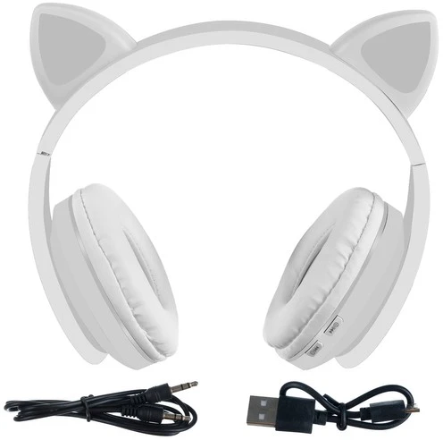 Malatec Belaidės „Bluetooth“ ausinės su LED ausimis Baltas