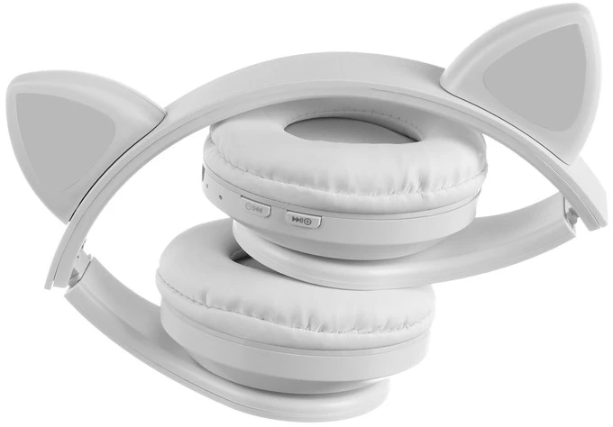 Malatec Belaidės „Bluetooth“ ausinės su LED ausimis Baltas
