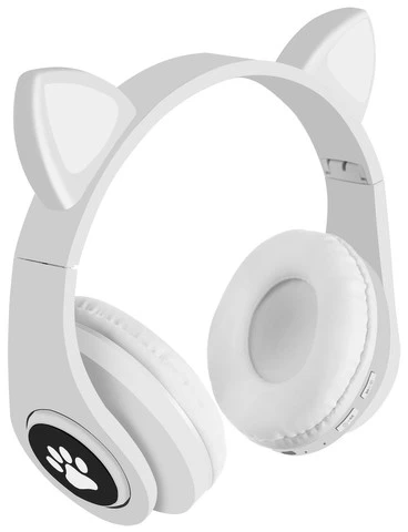 Malatec Belaidės „Bluetooth“ ausinės su LED ausimis Baltas