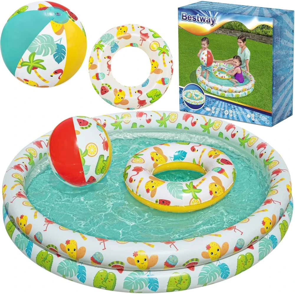 BESTWAY pripučiamas baseino rinkinys vaikams Play Pool , 1.22m x 0.20m, 51124