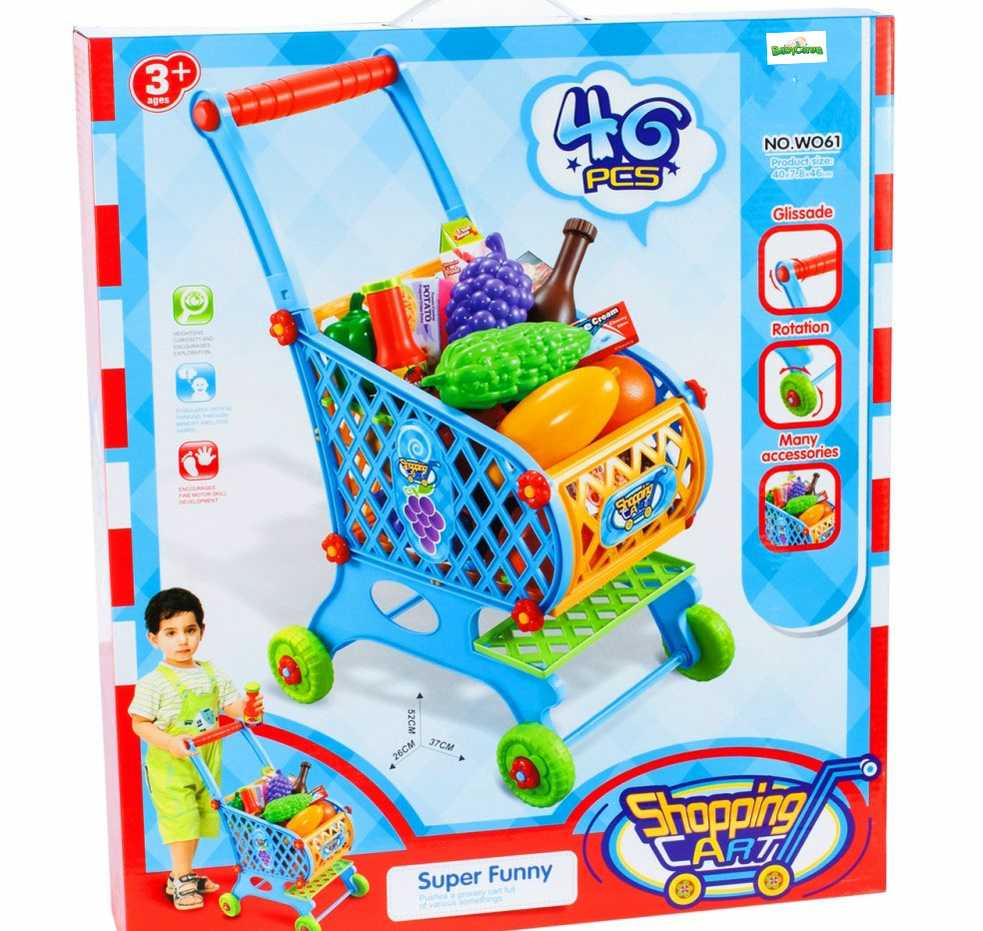 Malplay Žaislinis parduotuvės vežimėlis su maisto produktais