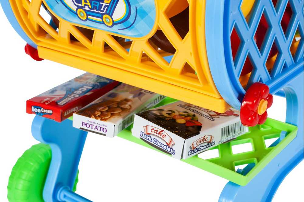 Malplay Žaislinis parduotuvės vežimėlis su maisto produktais