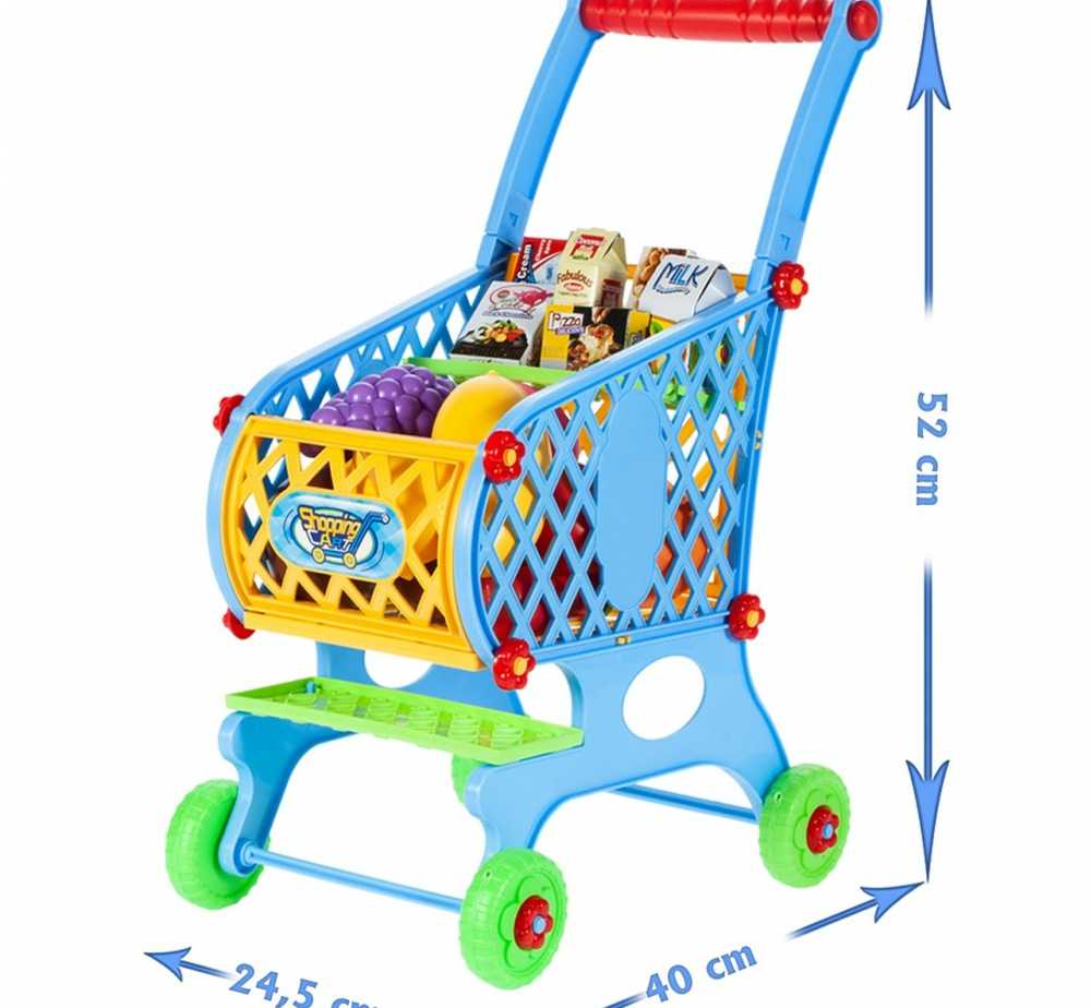 Malplay Žaislinis parduotuvės vežimėlis su maisto produktais