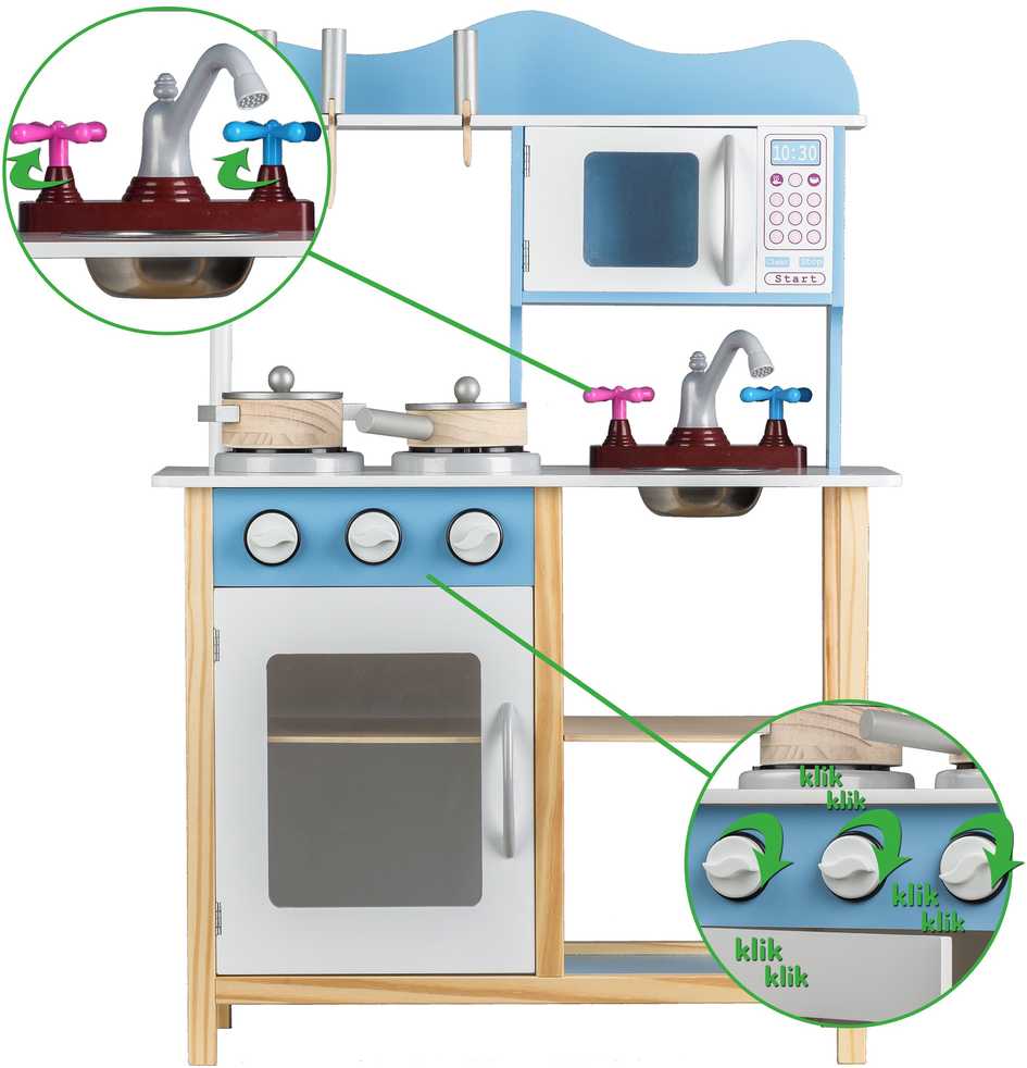 Ecotoys Medinė virtuvėlė Eko Žaislas Žydra