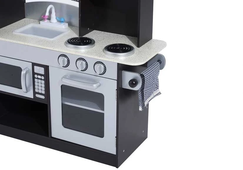 Daugiafunkcinė moderni medinė virtuvėlė Sidabrinis Kitchen