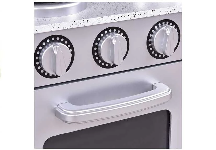 Daugiafunkcinė moderni medinė virtuvėlė Sidabrinis Kitchen