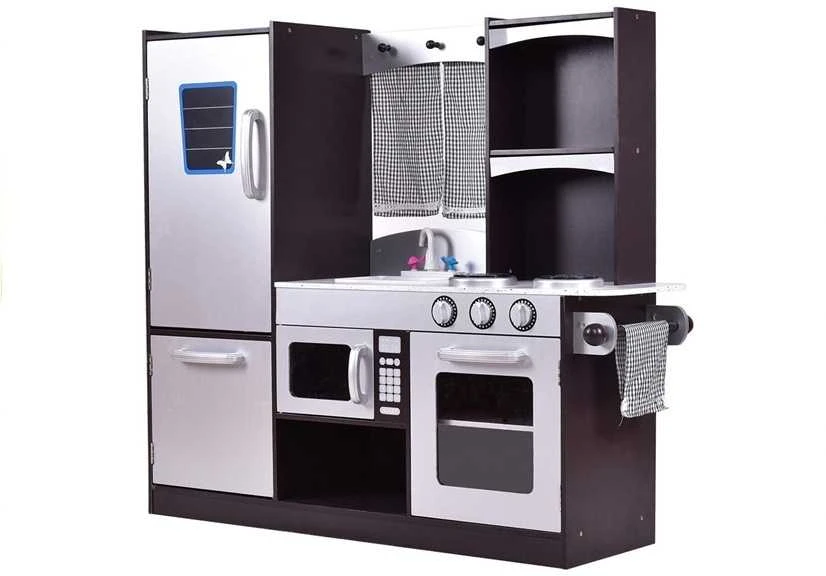 Daugiafunkcinė moderni medinė virtuvėlė Sidabrinis Kitchen