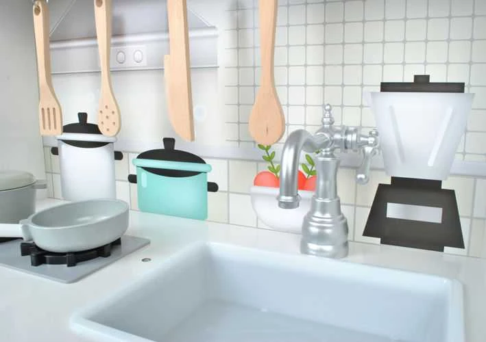 Daugiafunkcinė moderni medinė virtuvėlė Play Kitchen