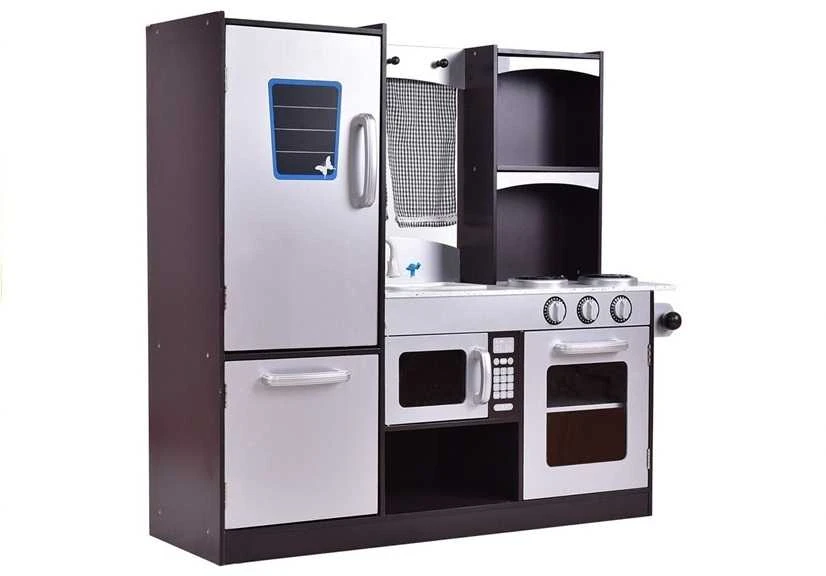 Daugiafunkcinė moderni medinė virtuvėlė Sidabrinis Kitchen