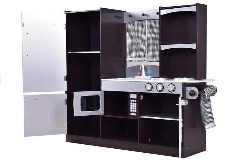 Daugiafunkcinė moderni medinė virtuvėlė Sidabrinis Kitchen