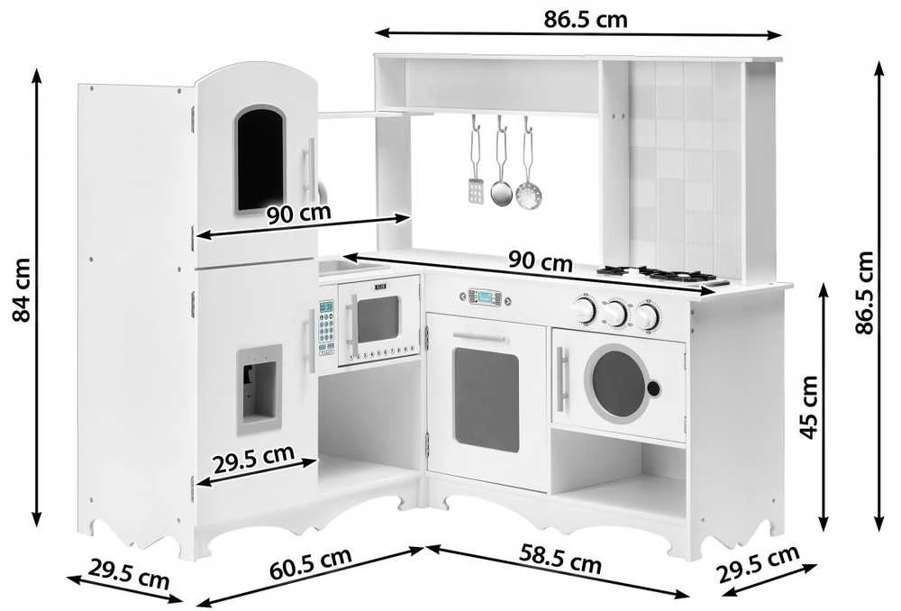 Daugiafunkcinė moderni medinė virtuvėlė XXXL