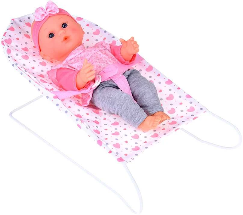 Jokomisiada Deluxe Baby Doll Set with Stroller, Crib, Play Mat and Accessories – 17 pcs ZA5916